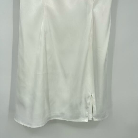 MORE TO COME | NWT Abigail Mini Dress in White Satin Square Neck Bachelorette S - Picture 7 of 9